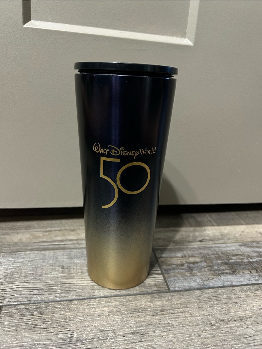 Starbucks Disney 50th Anniversary Travel Tumbler ombre Gold & Black